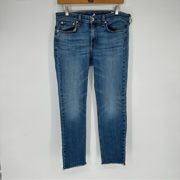 Rag & Bone Medium Wash Dre Low Rise Slim Boyfriend Jeans Sz 28 - Picture 1 of 7
